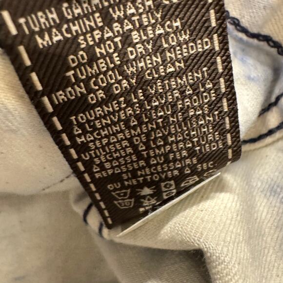 7 For All Mankind Jacket Mens Medium Blue Stone Wash Denim Trucker Button Up - Picture 9 of 9